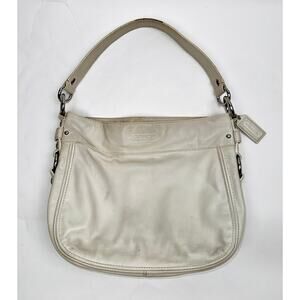 Coach Zoe Cream Leather Shoulder Bag